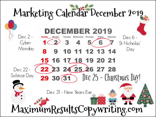 Looking Ahead Marketing Calendar December 19 Maximum Results Copywriting